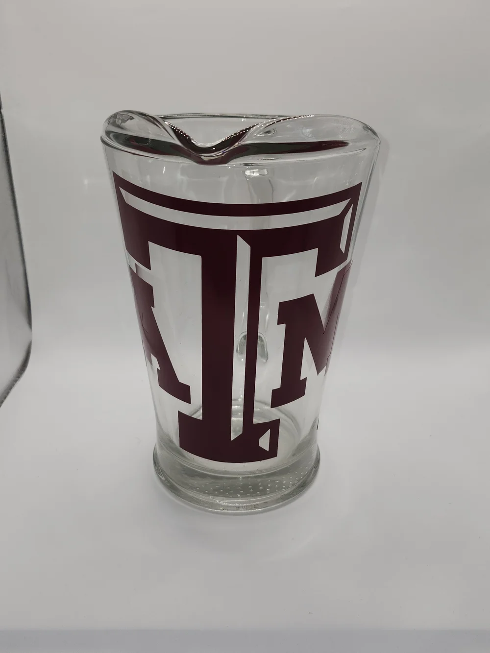 Texas A&M Heavy Glass 64 Oz. Ring Dunk Beer Pitcher Maroon Logo